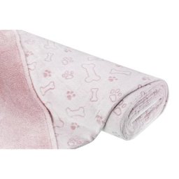 Tissu polaire double-face ""os"", rose multicolore