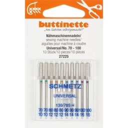 buttinette Aiguilles pour machine à coudre ""universel"", épaisseur : 70 - 100, 10 pièces