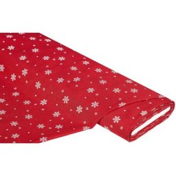 Tissu de décoration ""flocons de neige"", rouge, 180 cm