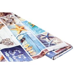 Linge de table épongeable - toile cirée ""photographies maritimes"", bleu multicolore