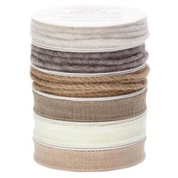 Assortiment de rubans ""couleurs naturelles"", 5–15 mm, 6x 2 m