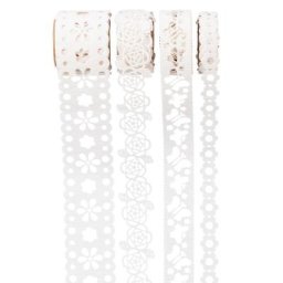 Bordures en papier, blanc, 8–23 mm, 4x 1 m