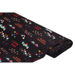 Canevas enduit ""chiffres"", noir/multicolore