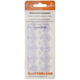 buttinette Canettes pour machine à coudre à boîtier horizontal, 21,2 mm Ø, hauteur : 9,2 mm, 10 pcs.