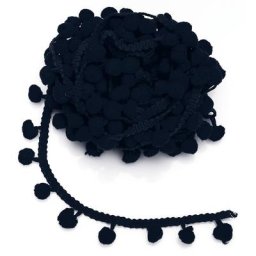 Galon de pompons, bleu marine, 20 mm, 5 m