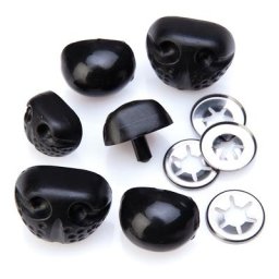 Museaux pour peluches, noir, 18 - 24 mm, 12 pièces