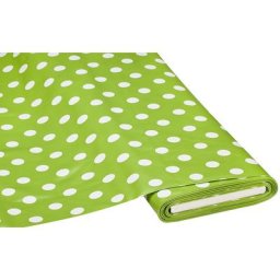 Linge de table épongeable - toile cirée ""pois"", vert clair/blanc
