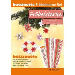 buttinette Kit créatif ""étoiles de Fröbel"", marron-rouge-blanc, 192 bandes