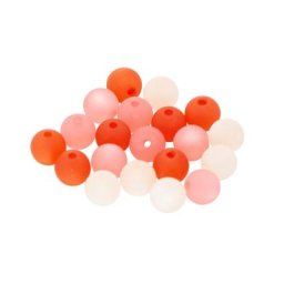 Perles polaris, corail-saumon-crème, 8 mm Ø, 20 pièces