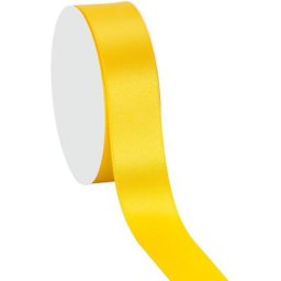 Ruban satin 25 mm, jaune, 10 m
