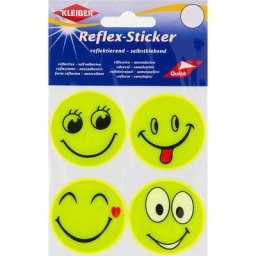 Kleiber Stickers réfléchissants ""emoji"", 5 cm Ø, 4 pièces