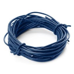 Cordons en cuir, bleu, 2 mm Ø, 5x 2 m