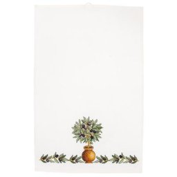 Kit broderie Torchon de cuisine ""olivier