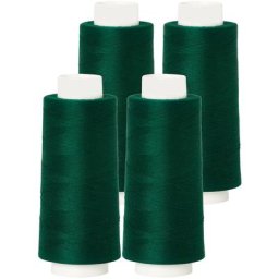 buttinette Set éco de fil pour surjeteuse, vert sapin, 4 bobines, grosseur : 120, 2500 m