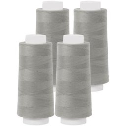 buttinette Set éco de fil pour surjeteuse, gris pierre, 4 bobines, grosseur : 120, 2500 m