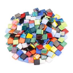 Tesselles en verre teint, multicolore opaque