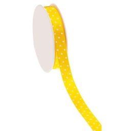 Ruban satin ""pois"", jaune, 15 mm, 10 m