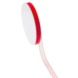 Ruban organza, rouge, 10 mm, 25 m