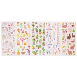 Autocollants scintillants ""Exotic"", 1–5 cm, 5 feuilles