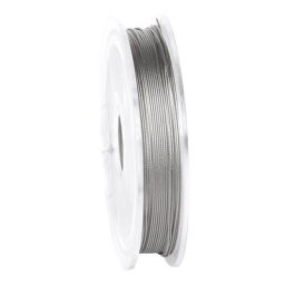 Fil métallique en acier inoxydable, couleur argent, 0,4 mm, 5 m