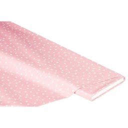 Linge de table épongeable - toile cirée ""pois"", rose/blanc