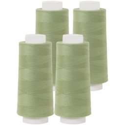 buttinette Set éco de fil pour surjeteuse, vert tilleul, 4 bobines, grosseur : 120, 2500 m