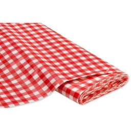 Linge de table épongeable - toile cirée à carreaux, rouge/blanc