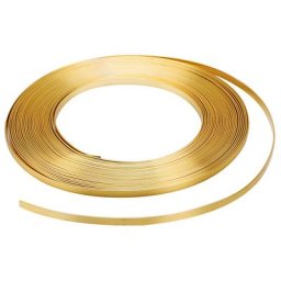 Fil métallique plat, doré, 10 m