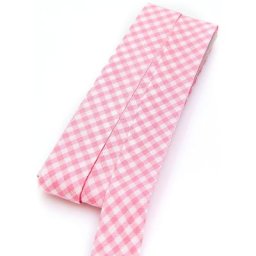 buttinette Biais en coton ""carreaux vichy"", rose/blanc, largeur : 2 cm, 5 m