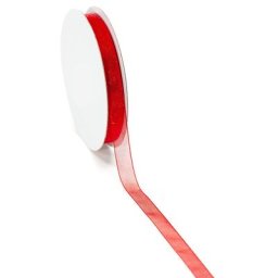 Ruban organza, rouge, 10 mm, 10 m