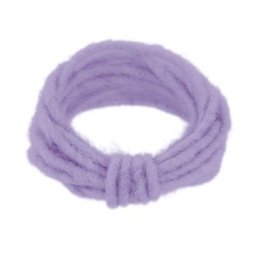 Cordelette en laine feutrée, cœur en fil métallique, lilas, 5 mm Ø, 5 m