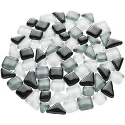Tesselles en verre doux, tons gris, 10 - 20 mm, 200 g