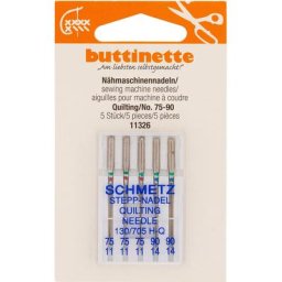 buttinette Aiguilles pour machine à coudre ""quilting"", épaisseur : 75 - 90, contenu : 5 pièces