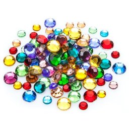 Pierres strass, multicolore, 5, 6 et 7 mm Ø, 100 pièces