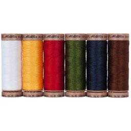 Mettler Silk Finish Cotton Set de fil à coudre ""Noël"", grosseur : 40, contenu : 6x 150 m