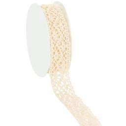 Galon crocheté, crème, 25 mm, 5 m