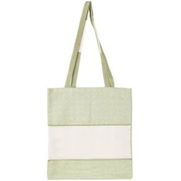 Sac en coton avec bande Aïda, vert tilleul