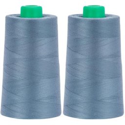 Set de fil pour surjeteuse, bleu jeans, 2 bobines, grosseur : 120, 5000 m