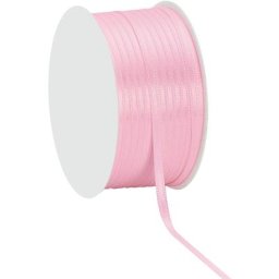 Ruban en satin, rose, 3 mm, 50 m