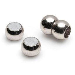 Fermoirs magnétiques, argenté, 2 paires