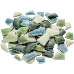 Flip Mini mosaïque en céramique, tons verts, 1 - 2 cm, 200 g