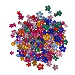 Pierres strass ""fleurs"", multicolore, 220 pièces