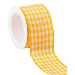 Ruban vichy laitoné, jaune, 40 mm, 5 m