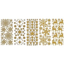 Stickers ""Noël I"", doré, 23 x 10 cm, 5 feuilles