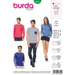 burda Patron 6602 ""Shirt pour femme & homme - facile