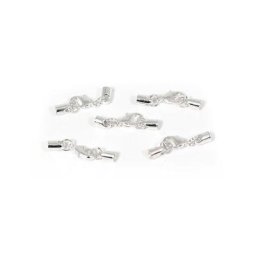 Fermoirs, argenté, 6 x 4 mm, 5 pièces