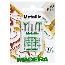 MADEIRA Aiguilles pour broderie à la machine ""Metallic"", épaisseur : 90, 5 pièces