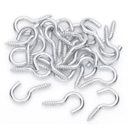 Crochets à visser, argent, 24 pièces
