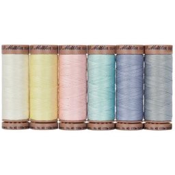 Mettler Silk Finish Cotton Set de fil à coudre ""pastel"", grosseur : 40, contenu : 6 bobines