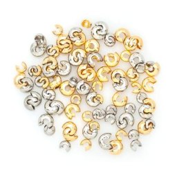 Cache-perles, doré/argenté, 100 pièces